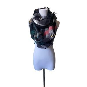 Multicolor Plaid Infinity Scarf- New